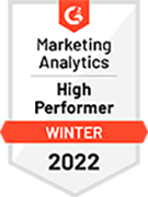 High Performer in Marketing Analytics Software - 2022 - by software review platform G2