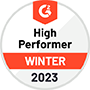  High Performer in Landing Page Builders - G2 Winter 2023 Report