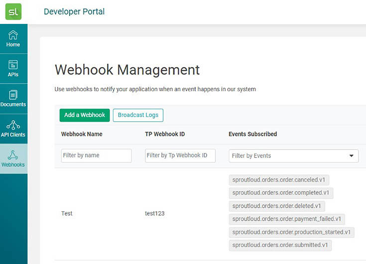 Open Initiative - Webhook Management