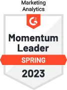 High Performer in Marketing Analytics - Spring 2023 - by software review platform G2
